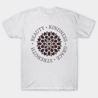 Dahlia Flower Meaning in Wenge T-Shirt